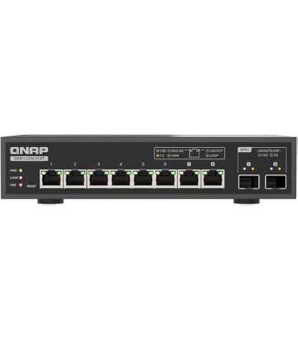 Amazon.com: QNAP QSW-M2108-2C, Management Switch, 8 port 2.5Gbps